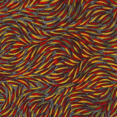 Bush Yam Red beeswax wrap print by Rosemary Pitjara