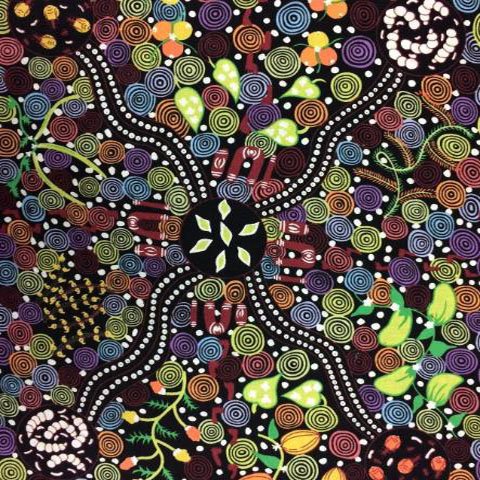 Corroboree Black beeswax wrap print by Donna Mcnamara