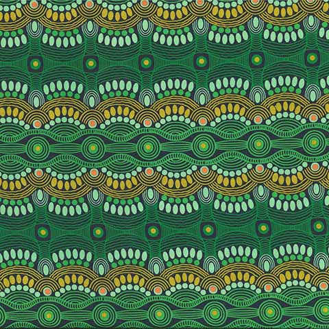 Desert Flora Green beeswax wrap print by Roseanne Ellis