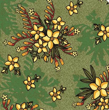 Kangaroo Paw & Guinea Flower beeswax wrap print by To Be Confirmed