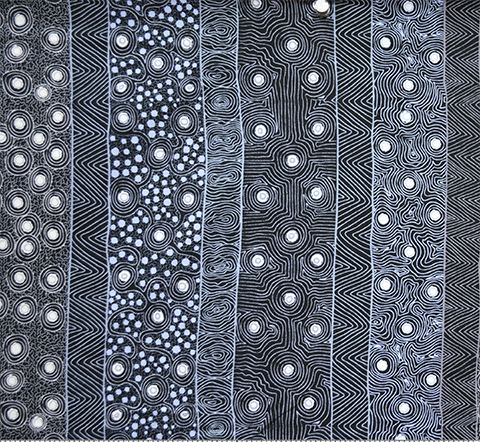Four Seasons Black beeswax wrap print by Marie Ellis