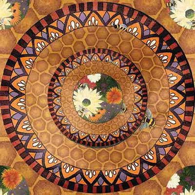 Dancing Bee beeswax wrap print by Nancy Hammer